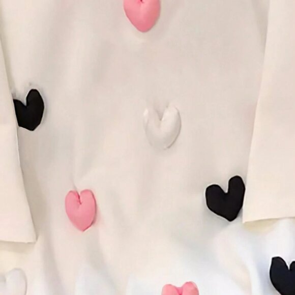 Cute Heart - adorned White T - shirt: Unlocking the Code of Sweet Fashion - Picture 3 of 4